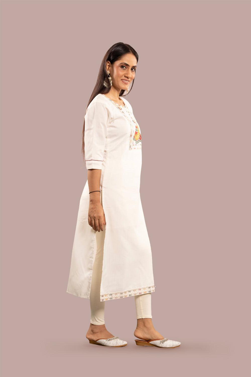 Banni Sequins Embroidered Cotton Kurti