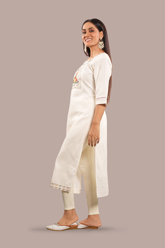 Banni Sequins Embroidered Cotton Kurti