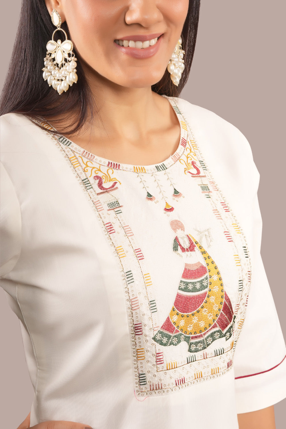 Banni Sequins Embroidered Cotton Kurti