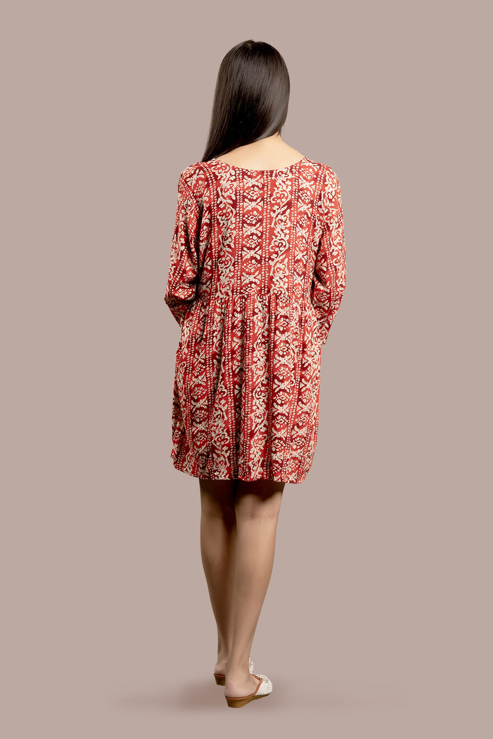 Chain Stitch Mirror Work Embroidered Kurti