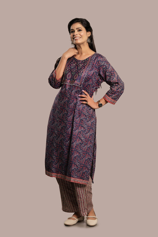 Combination of Phulkari, Ari, Kashida Embroidered Salwar Kameez & Dupatta