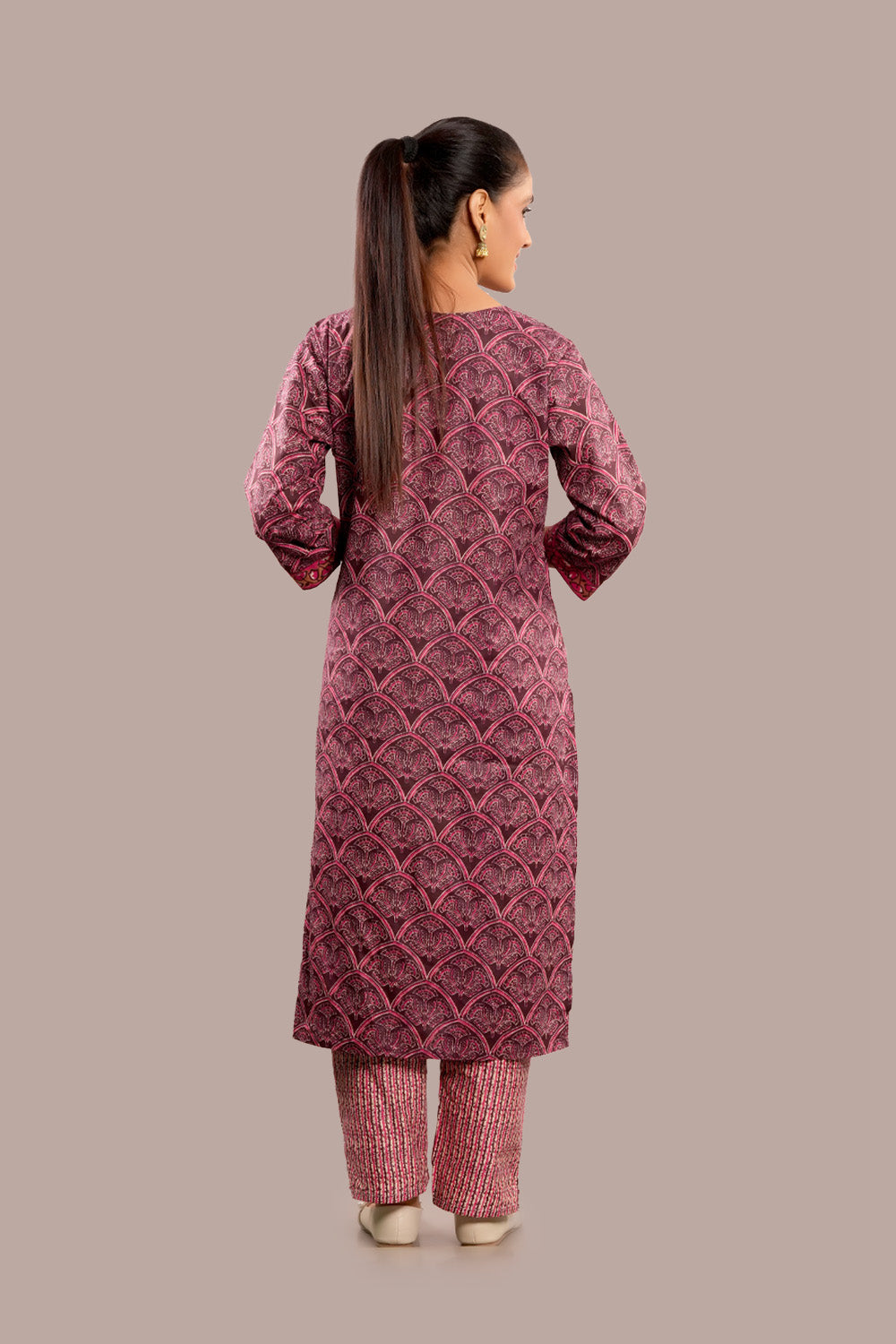 Floral Mirror Embroidered Work Salwar Kameez & Dupatta Set