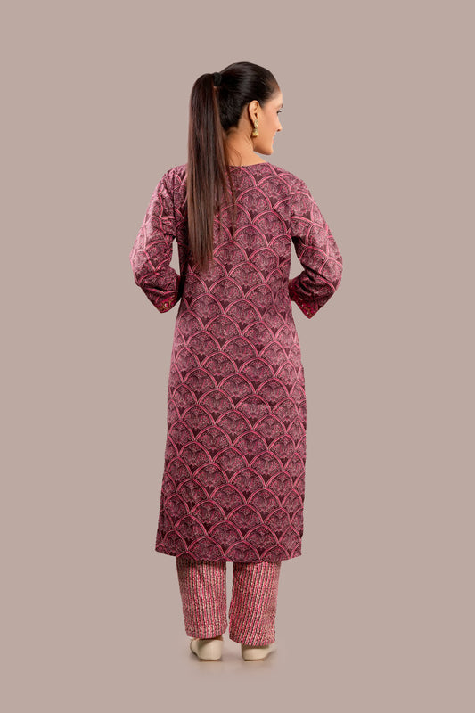 Floral Mirror Embroidered Work Salwar Kameez & Dupatta Set