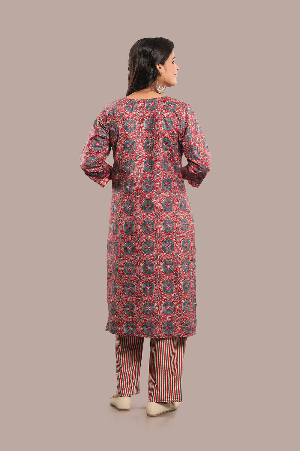 Floral Motifs & Banni Embroidered Work Salwar Kameez & Dupatta