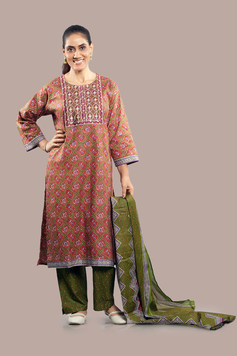 Kasuti Embroidered Work Salwar Kameez & Dupatta