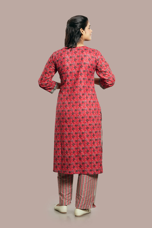 Combination of Arakh and Kutch Embroidered Salwar Kameez & Dupatta