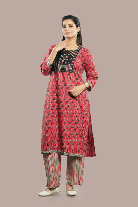 Combination of Arakh and Kutch Embroidered Salwar Kameez & Dupatta