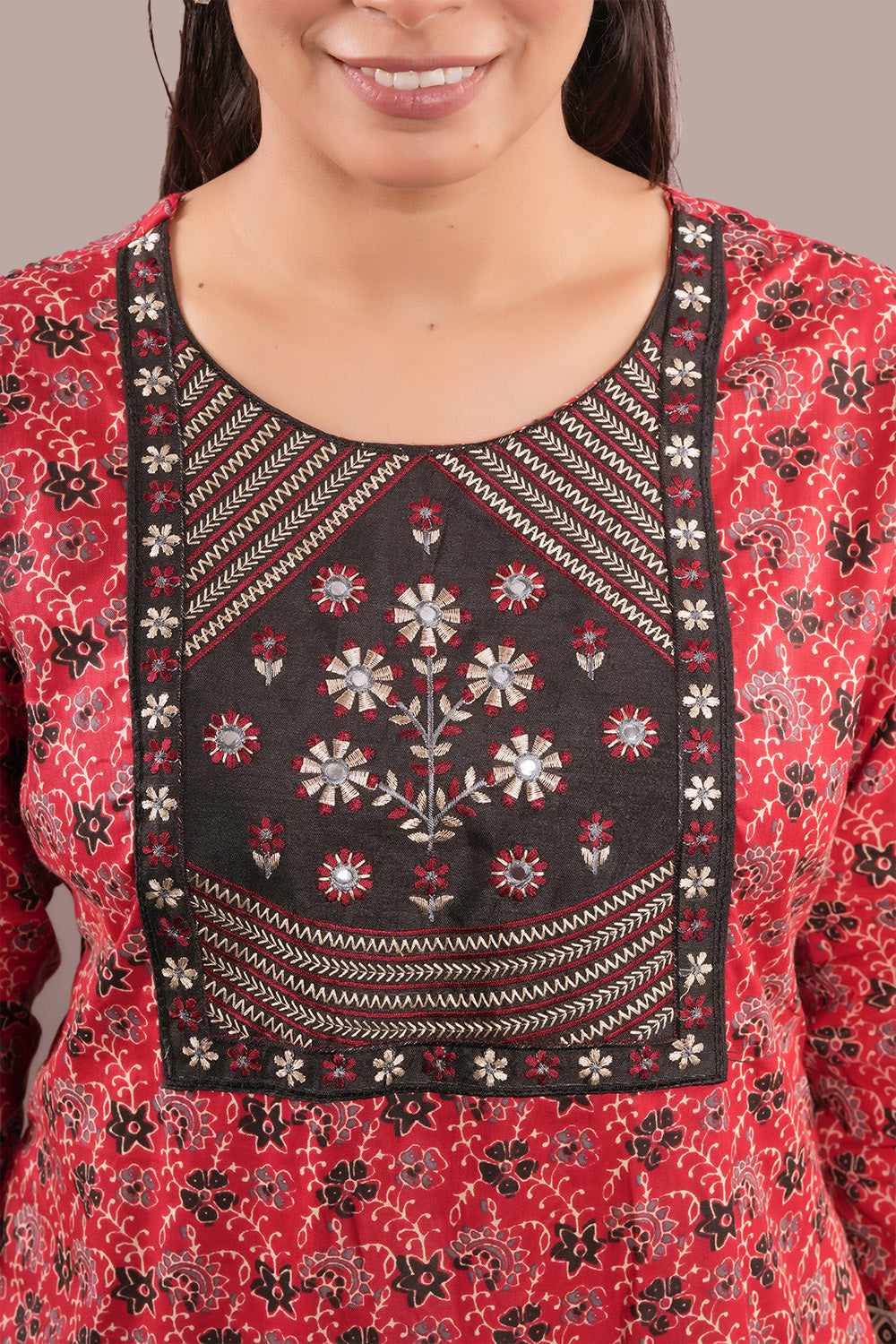 Combination of Arakh and Kutch Embroidered Salwar Kameez & Dupatta
