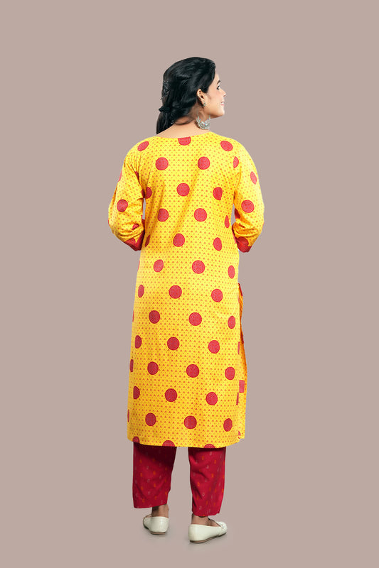 Lace Work Bandhani Printed Salwar Kameez & Dupatta