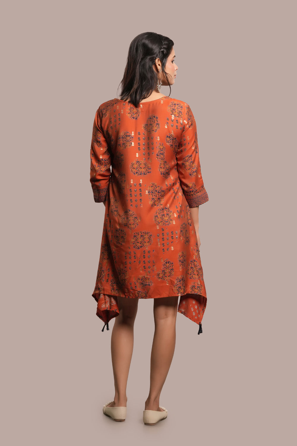 Floral Motif Assymetrical Printed Kurti