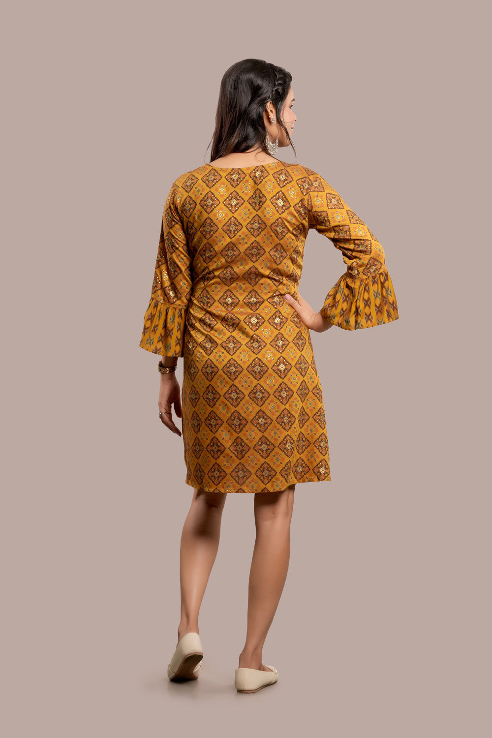 Geometri and Flora Motif Printed Kurti