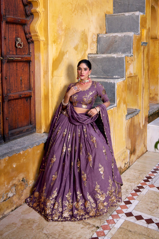 Chocolate Crush with Sequins & Thread Embroidered Work.