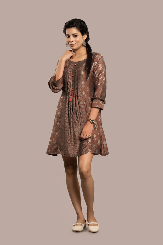 Floral Motif Frock Kurti