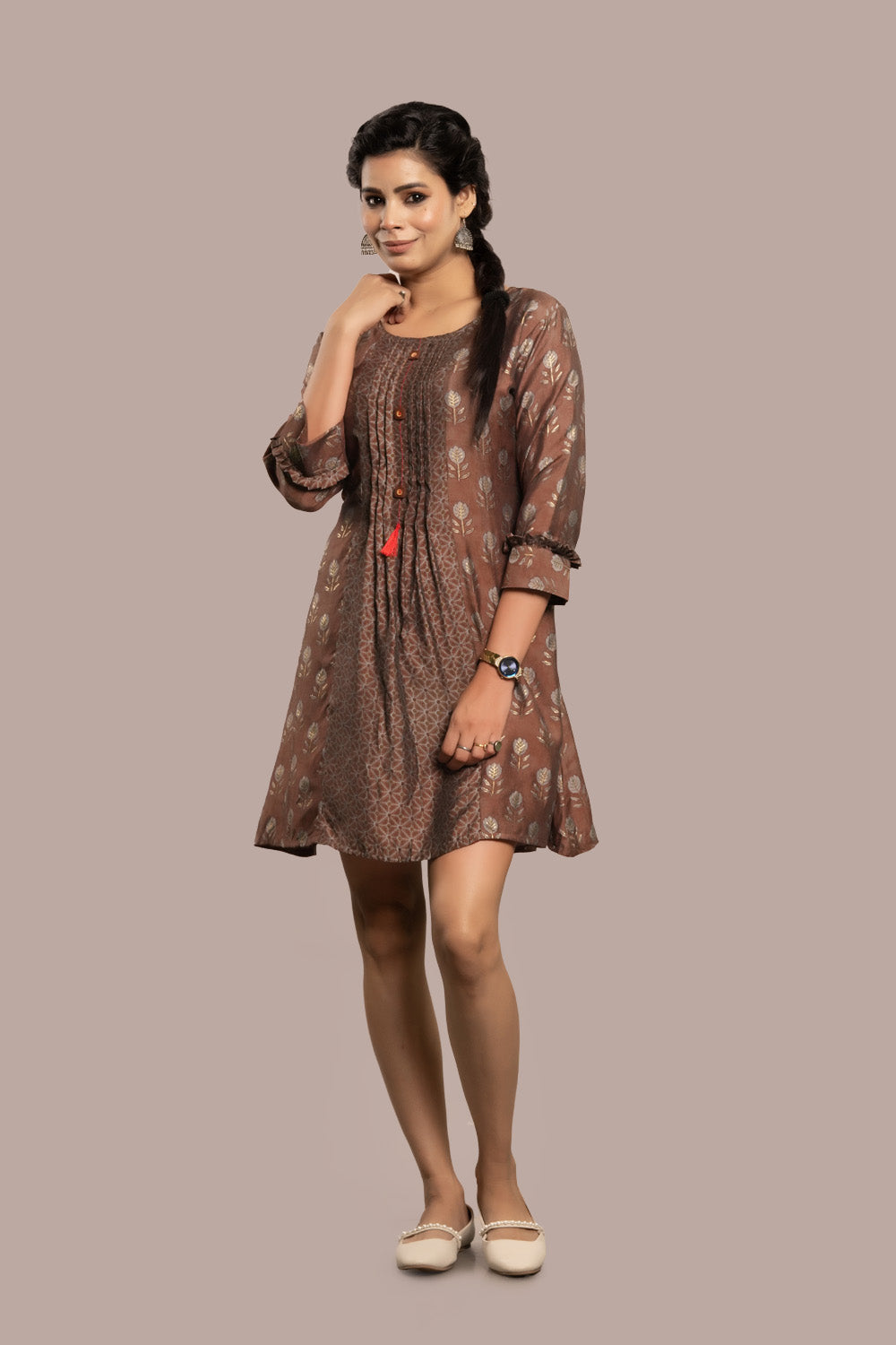 Floral Motif Frock Kurti