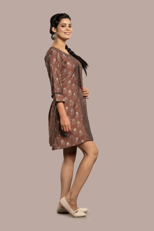 Floral Motif Frock Kurti