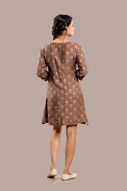 Floral Motif Frock Kurti