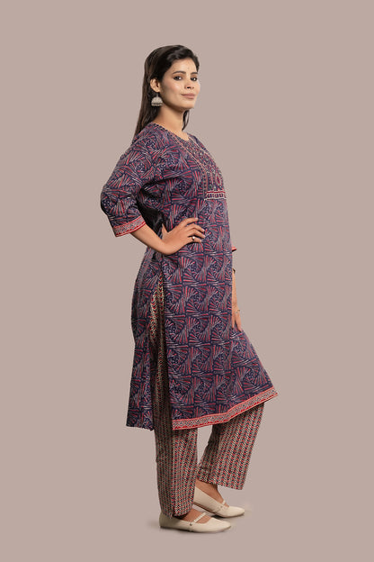 Combination of Phulkari, Ari, Kashida Embroidered Salwar Kameez & Dupatta