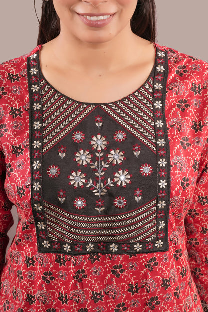 Combination of Arakh and Kutch Embroidered Salwar Kameez & Dupatta