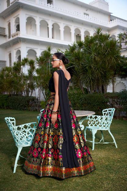 Banarasi Silk Zari Weaving Work Semi Stitched Lehenga with Dupatta