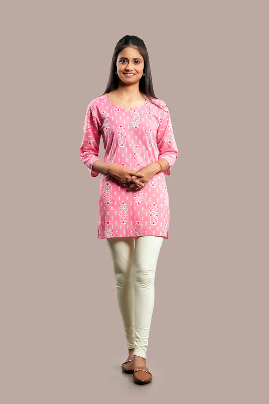 Block Printed Shor Kurti
