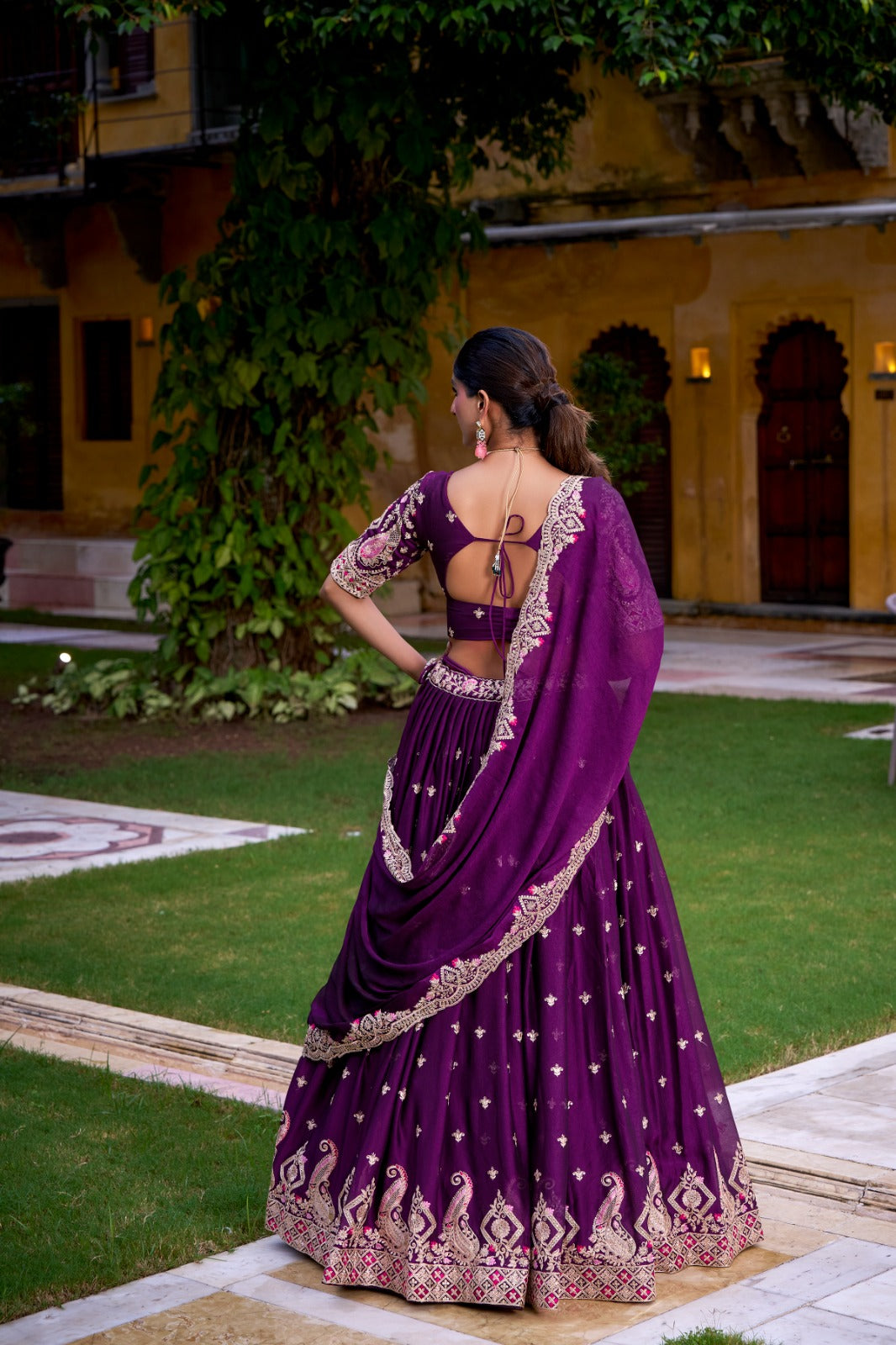 Rangoli Crush Thread and Sequins Embroidered Stitched Lehenga