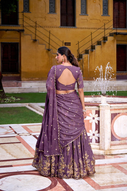 Chocolate Crush with Sequins & Thread Embroidered Work.